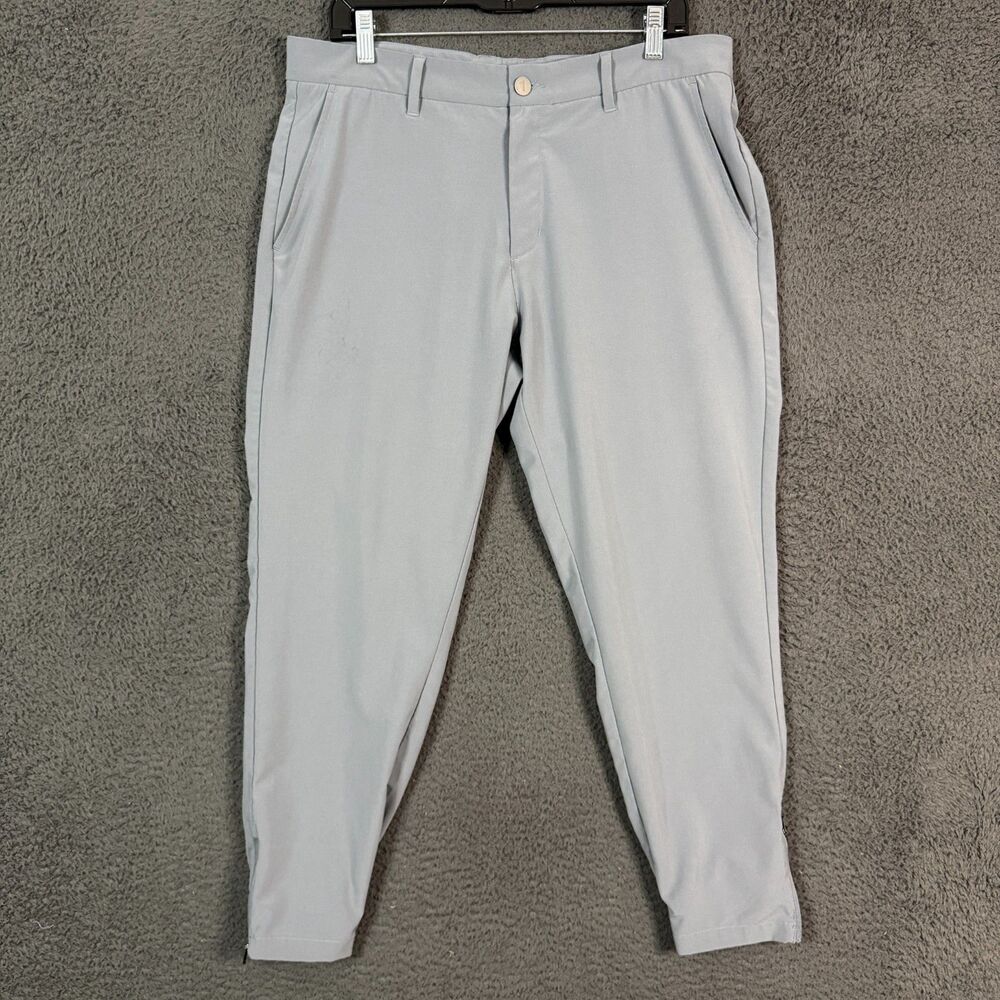Primo Golf Pants Mens 36x26 Gray Slim Fit Jogger Zipper Ankle Stretch Golf